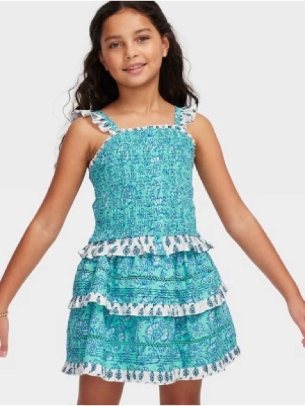 Girls Adaptive Smocked Tank Top & Skirt from Roller Rabbit size XL 14 NWT